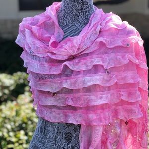 Handmade scarves with up-cycled jwellery